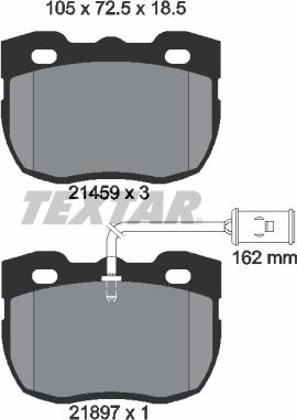 Textar 2145902 - Bremžu uzliku kompl., Disku bremzes ps1.lv