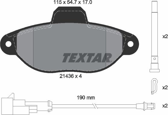 Textar 2143609 - Bremžu uzliku kompl., Disku bremzes ps1.lv