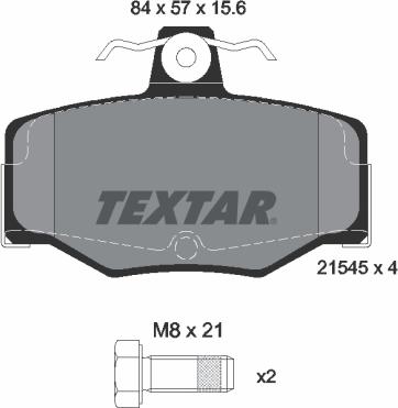 Textar 2154501 - Bremžu uzliku kompl., Disku bremzes ps1.lv