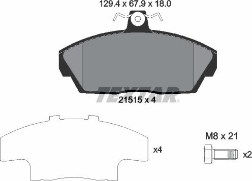 Textar 2151504 - Bremžu uzliku kompl., Disku bremzes ps1.lv