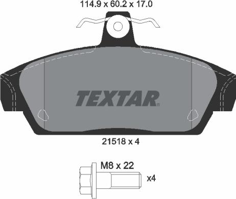 Textar 2151801 - Bremžu uzliku kompl., Disku bremzes ps1.lv