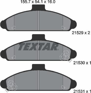 Textar 2152901 - Bremžu uzliku kompl., Disku bremzes ps1.lv