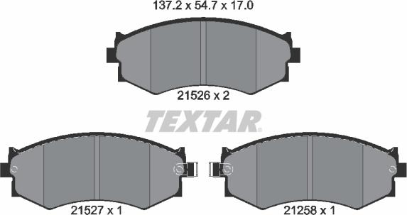 Textar 2152601 - Bremžu uzliku kompl., Disku bremzes ps1.lv