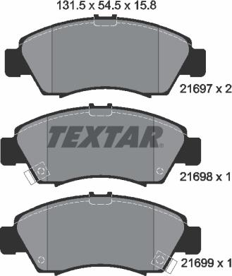 Textar 2169701 - Bremžu uzliku kompl., Disku bremzes ps1.lv