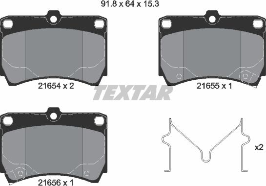 Textar 2165404 - Bremžu uzliku kompl., Disku bremzes ps1.lv