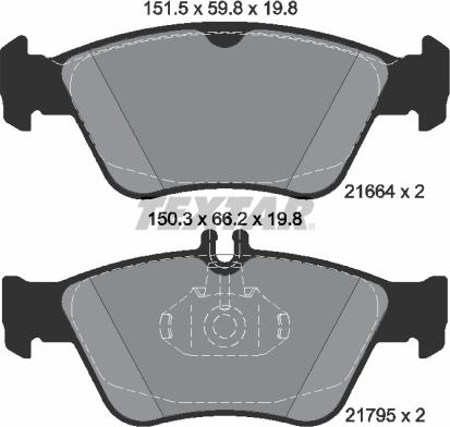 Textar 2166481 - Bremžu uzliku kompl., Disku bremzes ps1.lv