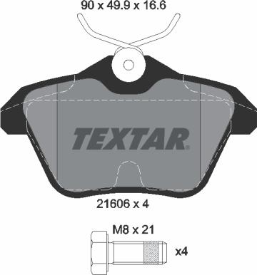 Textar 2160601 - Bremžu uzliku kompl., Disku bremzes ps1.lv