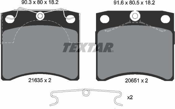 Textar 2163501 - Bremžu uzliku kompl., Disku bremzes ps1.lv