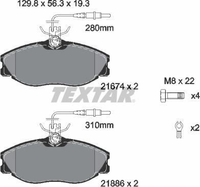 Textar 2167403 - Bremžu uzliku kompl., Disku bremzes ps1.lv