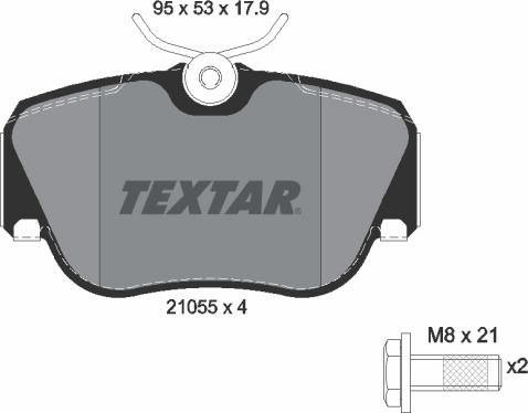 Textar 2105503 - Bremžu uzliku kompl., Disku bremzes ps1.lv