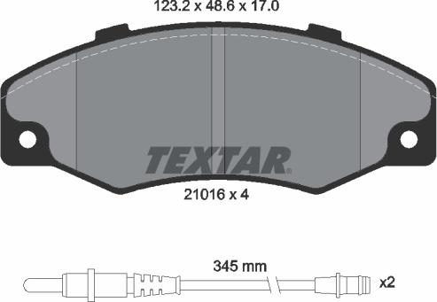 Textar 2101602 - Bremžu uzliku kompl., Disku bremzes ps1.lv