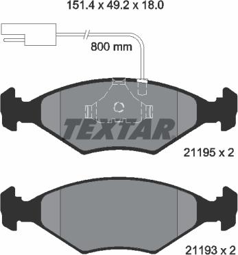 Textar 2119501 - Bremžu uzliku kompl., Disku bremzes ps1.lv