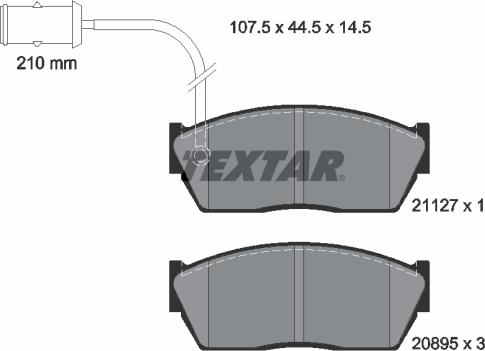 Textar 2112701 - Bremžu uzliku kompl., Disku bremzes ps1.lv