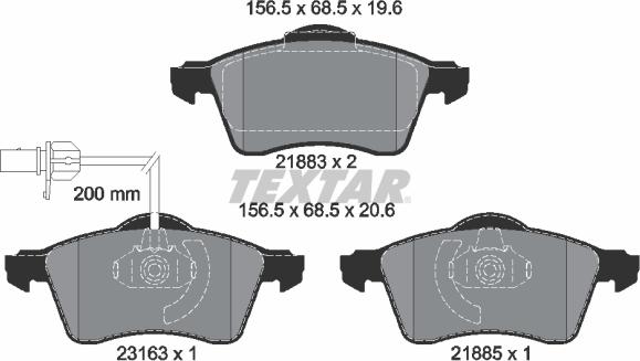 Textar 2188501 - Bremžu uzliku kompl., Disku bremzes ps1.lv