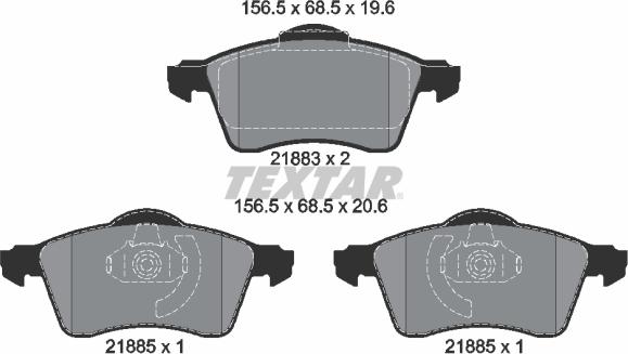 Textar 2188302 - Bremžu uzliku kompl., Disku bremzes ps1.lv