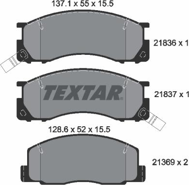 Textar 2183601 - Bremžu uzliku kompl., Disku bremzes ps1.lv