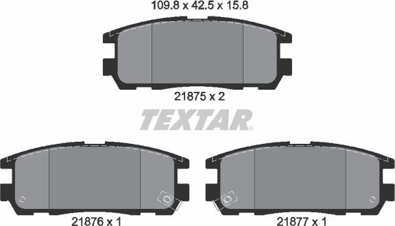 Textar 2187501 - Bremžu uzliku kompl., Disku bremzes ps1.lv