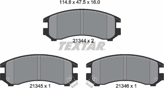 Textar 2134401 - Bremžu uzliku kompl., Disku bremzes ps1.lv