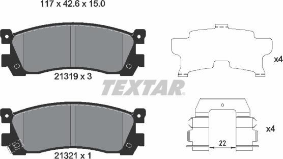 Textar 2131903 - Bremžu uzliku kompl., Disku bremzes ps1.lv