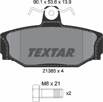 Textar 2138501 - Bremžu uzliku kompl., Disku bremzes ps1.lv