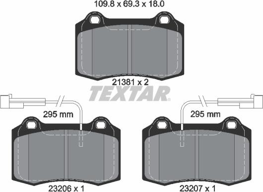 Textar 2138103 - Bremžu uzliku kompl., Disku bremzes ps1.lv