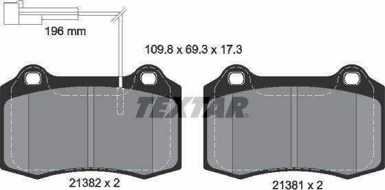 Textar 2138201 - Bremžu uzliku kompl., Disku bremzes ps1.lv