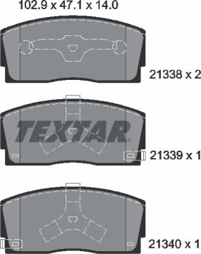 Textar 2133801 - Bremžu uzliku kompl., Disku bremzes ps1.lv