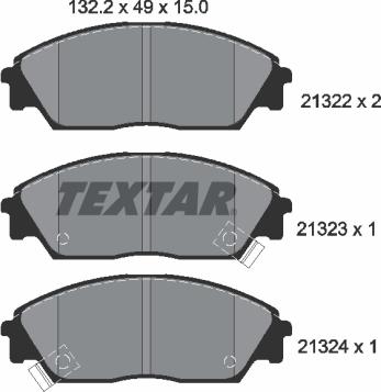 Textar 2132201 - Bremžu uzliku kompl., Disku bremzes ps1.lv