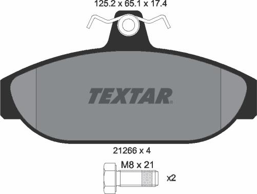 Textar 2126601 - Bremžu uzliku kompl., Disku bremzes ps1.lv