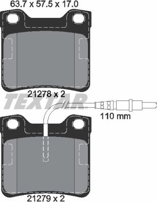 Textar 2127801 - Bremžu uzliku kompl., Disku bremzes ps1.lv