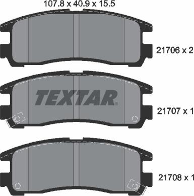 Textar 2170602 - Bremžu uzliku kompl., Disku bremzes ps1.lv