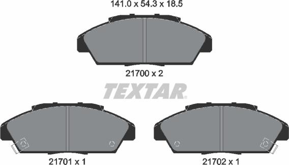 Textar 2170001 - Bremžu uzliku kompl., Disku bremzes ps1.lv