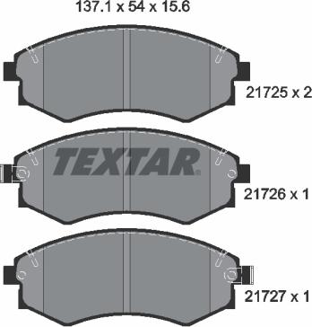 Textar 2172502 - Bremžu uzliku kompl., Disku bremzes ps1.lv