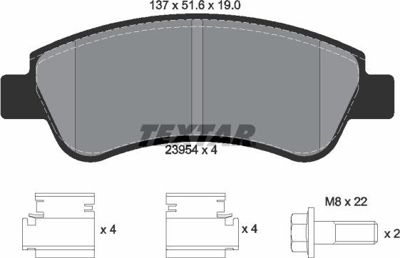 Textar 89008400 - Bremžu komplekts, Disku bremzes ps1.lv