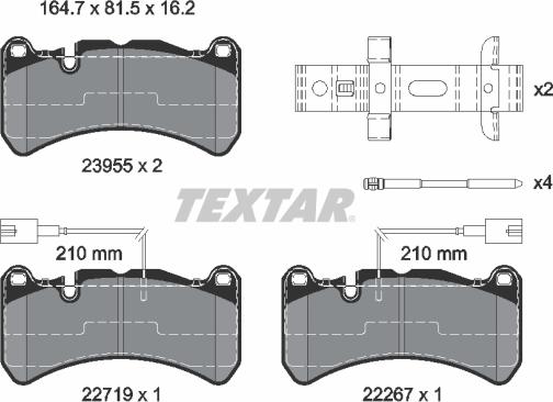 Textar 2395503 - Bremžu uzliku kompl., Disku bremzes ps1.lv