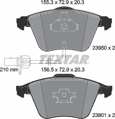 Textar 2395081 - Bremžu uzliku kompl., Disku bremzes ps1.lv