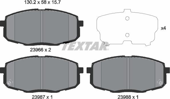 Textar 2396601 - Bremžu uzliku kompl., Disku bremzes ps1.lv