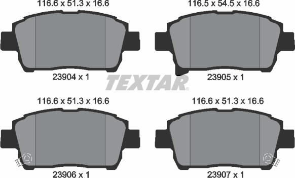 Textar 2390401 - Bremžu uzliku kompl., Disku bremzes ps1.lv