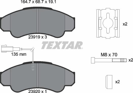 Textar 2391901 - Bremžu uzliku kompl., Disku bremzes ps1.lv