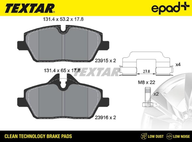 Textar 2391503CP - Bremžu uzliku kompl., Disku bremzes ps1.lv