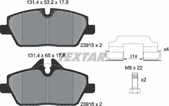 Textar 89016900 - Bremžu komplekts, Disku bremzes ps1.lv