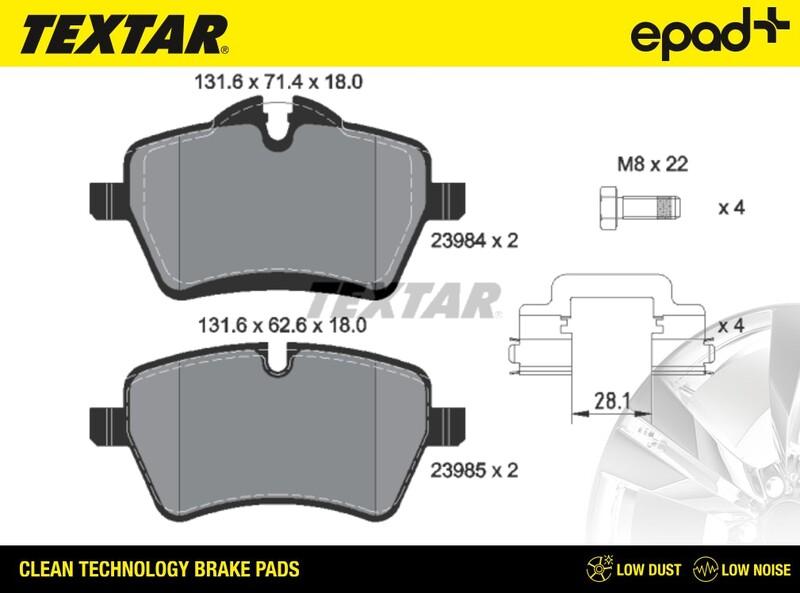 Textar 2398404CP - Bremžu uzliku kompl., Disku bremzes ps1.lv