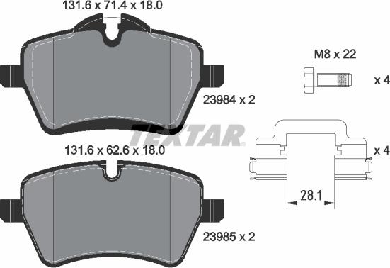 Textar 2398404 - Bremžu uzliku kompl., Disku bremzes ps1.lv