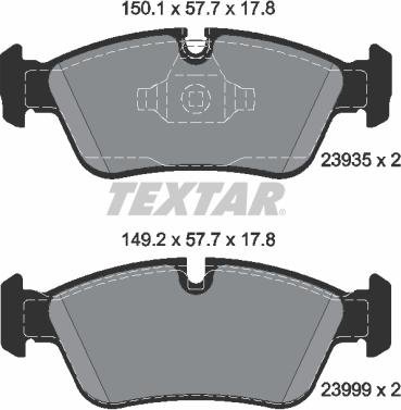 Textar 2393501 - Bremžu uzliku kompl., Disku bremzes ps1.lv