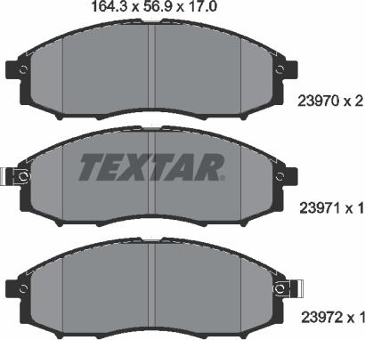 Textar 2397001 - Bremžu uzliku kompl., Disku bremzes ps1.lv