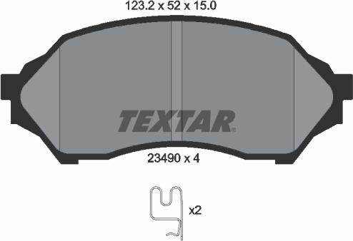 Textar 2349002 - Bremžu uzliku kompl., Disku bremzes ps1.lv