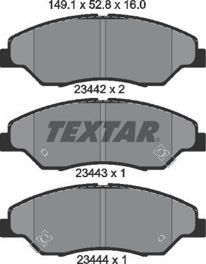 Textar 2344201 - Bremžu uzliku kompl., Disku bremzes ps1.lv