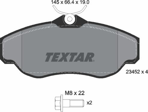 Textar 2345201 - Bremžu uzliku kompl., Disku bremzes ps1.lv