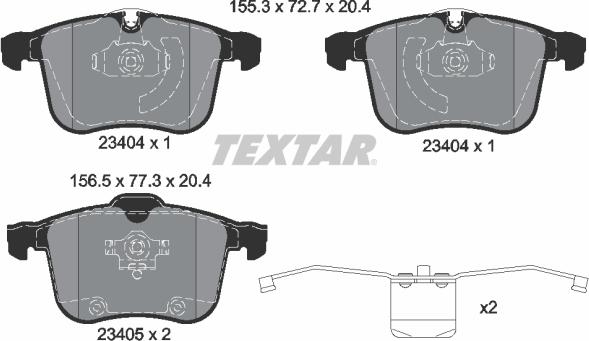 Textar 2340404 - Bremžu uzliku kompl., Disku bremzes ps1.lv