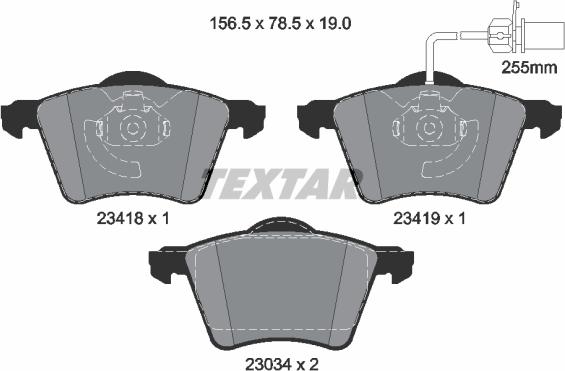 Textar 2341801 - Bremžu uzliku kompl., Disku bremzes ps1.lv